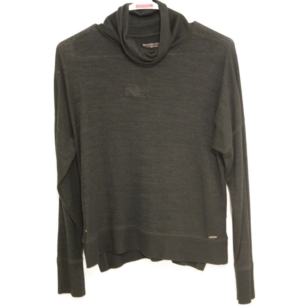 Abercrombie & Fitch Soft AF Cozy Green Long Sleeve Cowl Neck Sweater Size Medium